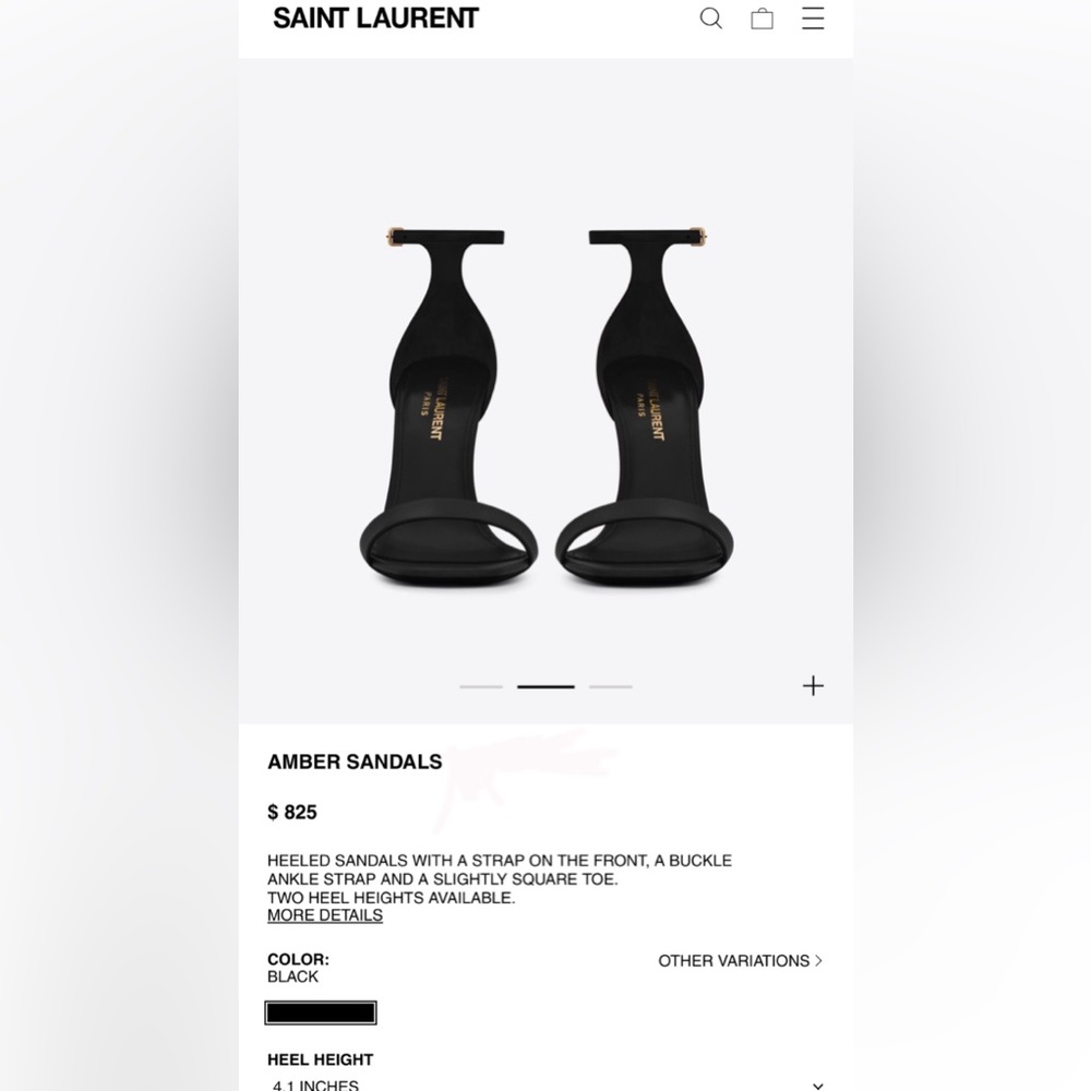 Saint Laurent Black Amber Suede Ankle-Strap Heels